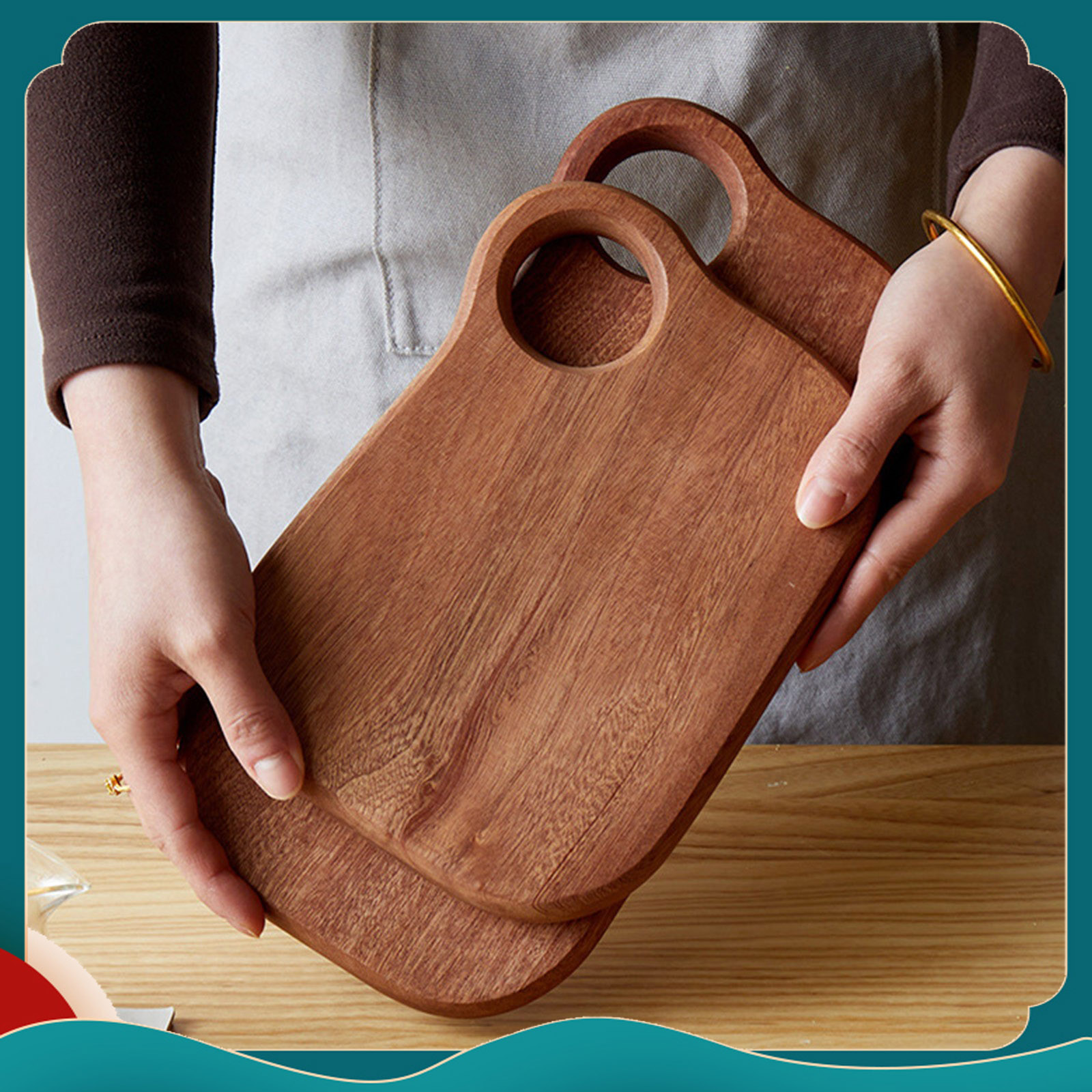 Cornhole Board Set - 조각된 나무 도마 과일 물컵, 어린이