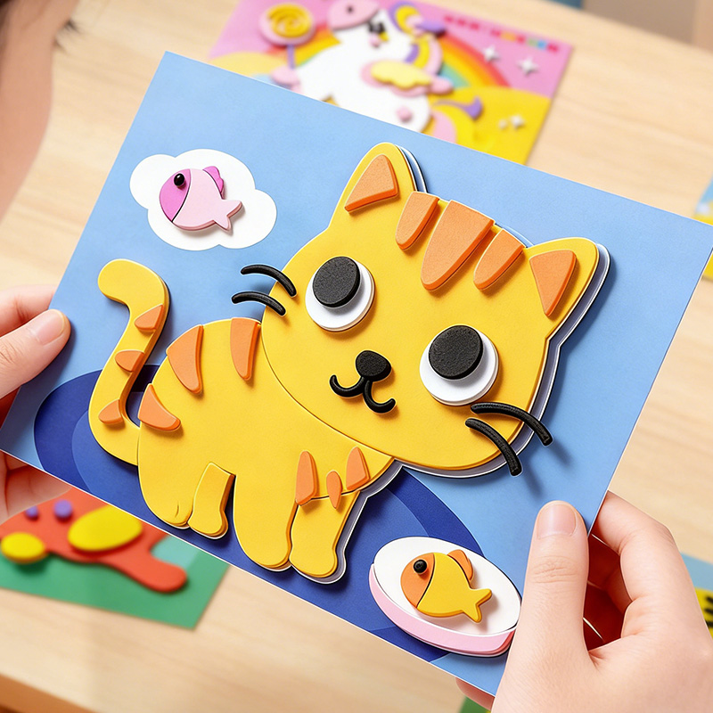 Party Games New Year - 어린이용 3D 스티커, 10개의 랜덤 시트,