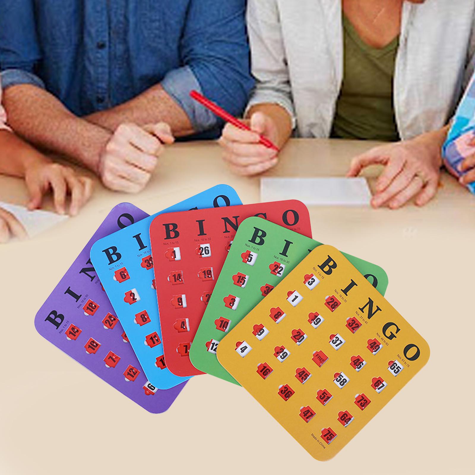 Party Games For Adults Large Group - 5개입 빙고 게임 카드, 큰 글씨
