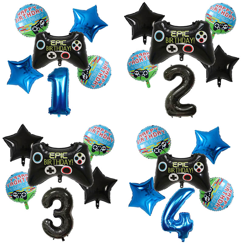 Party Games Baby Shower - 6pcs 게임패드 소년 게임 포일 헬륨