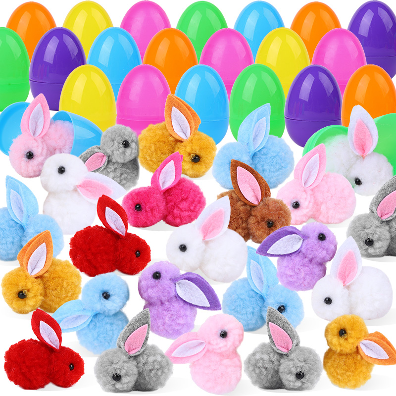 Party Games Egg - 24/48개 귀여운 토끼 모양 부활절 달걀,
