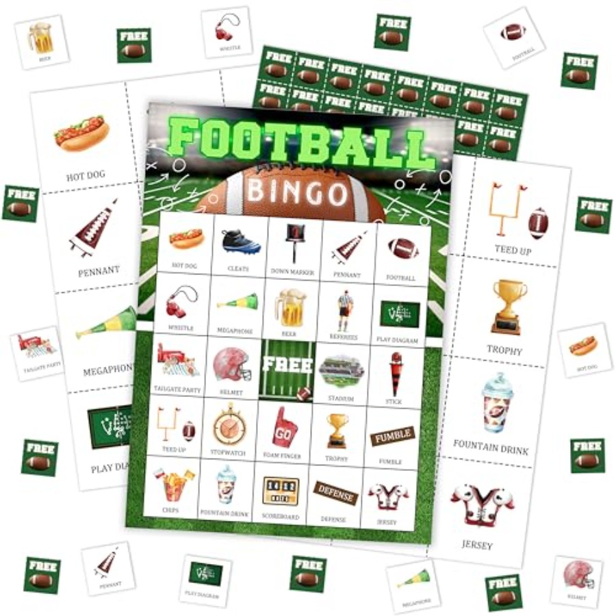Party Games For Adults Large Group - 축구 파티 빙고 게임 카드, 성인