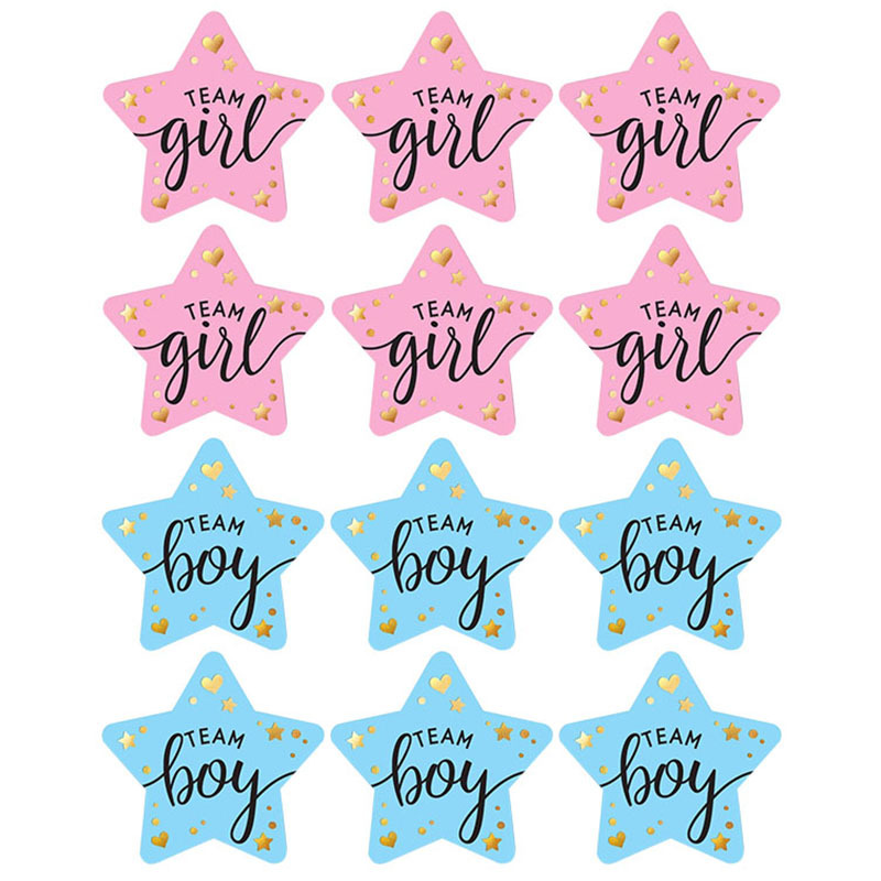 Party Games Baby Shower - 60개 성별 공개 스티커 (파티 초대장