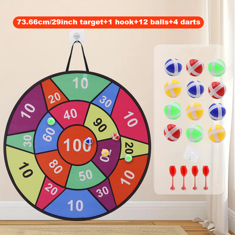 끈끈이 볼 다트판 - 볼 12개+다트 4개, 실내 및  - Party Games For 5 Year Olds Indoors 리뷰 및 가격