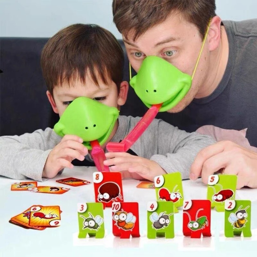 개구리 도마뱀 마스크 혀를 흔드는 카드 보드 게임 어린 - Party Family Games 리뷰 및 가격