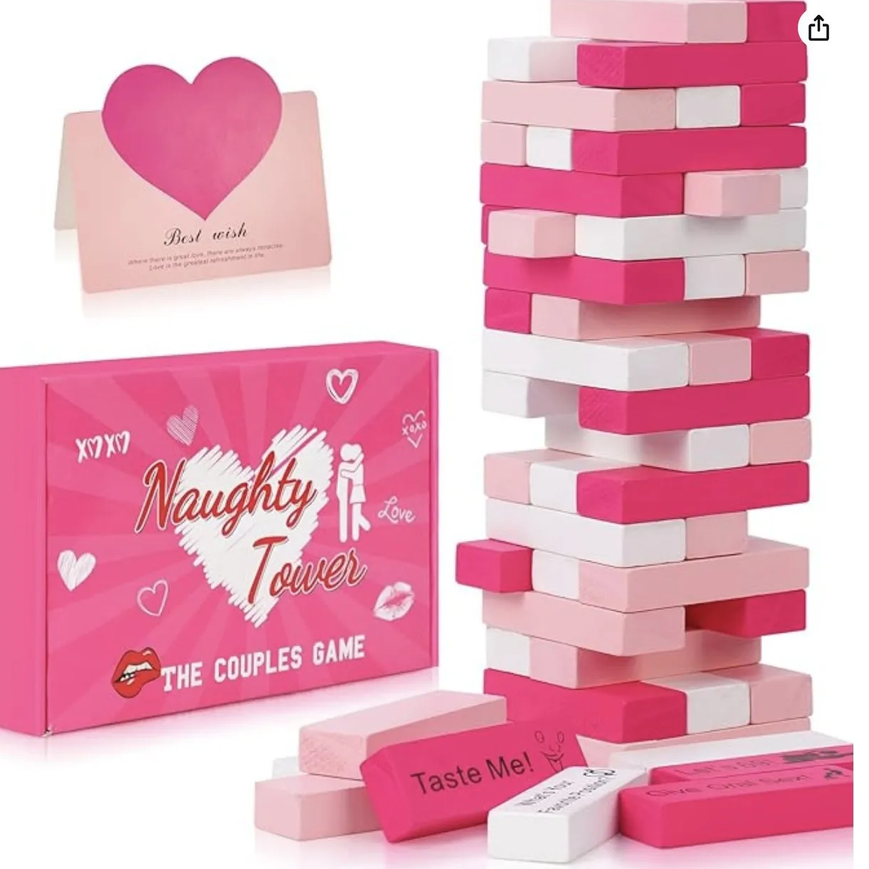 48PCS 블록 타워 게임 커플 활동 날짜 밤 아이디어 - Party Games Couple 리뷰 및 가격