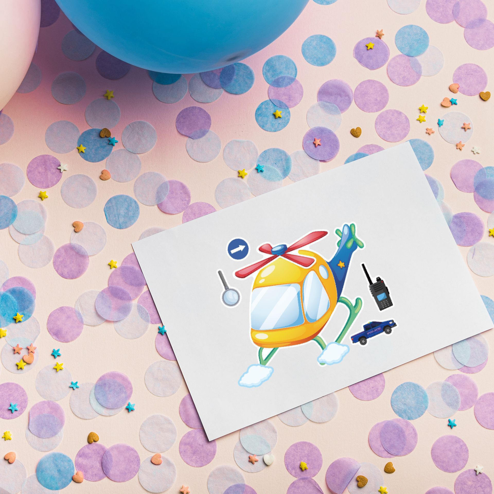 16매 만화 직업 경찰 테마 DIY 얼굴 스티커 퍼즐  - Party Games Baby Shower 리뷰 및 가격