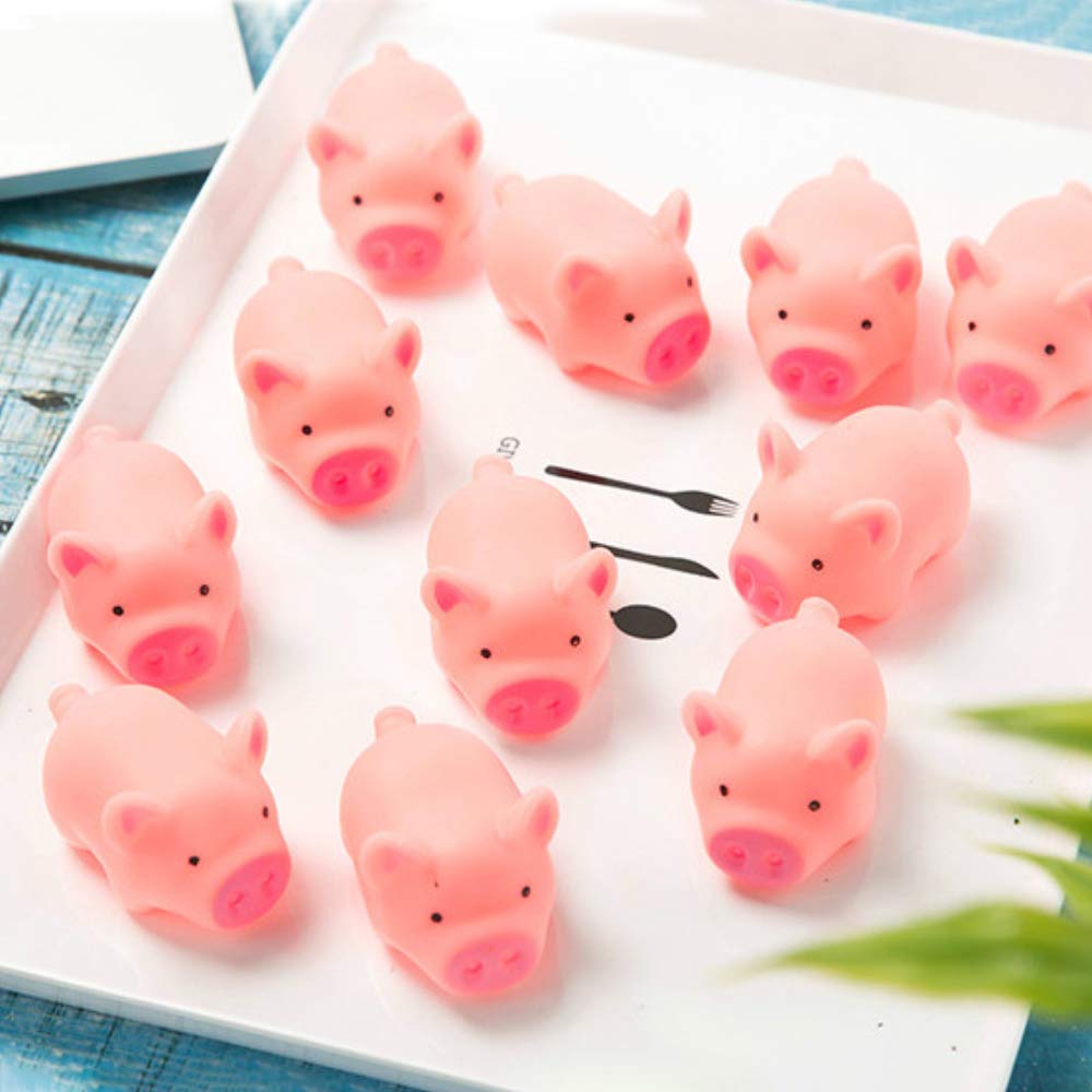 10개 미니 고무 돼지 아기 목욕 장난감 핑크 돼지 압 - Party Games Baby Shower 리뷰 및 가격