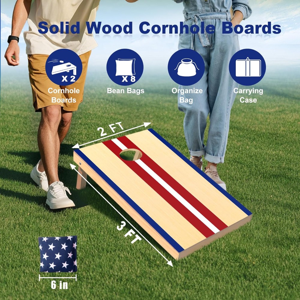 레귤레이션 사이즈 콘홀 보드 세트 - 4x2피트 원목, - Cornhole Board Set 리뷰 및 가격